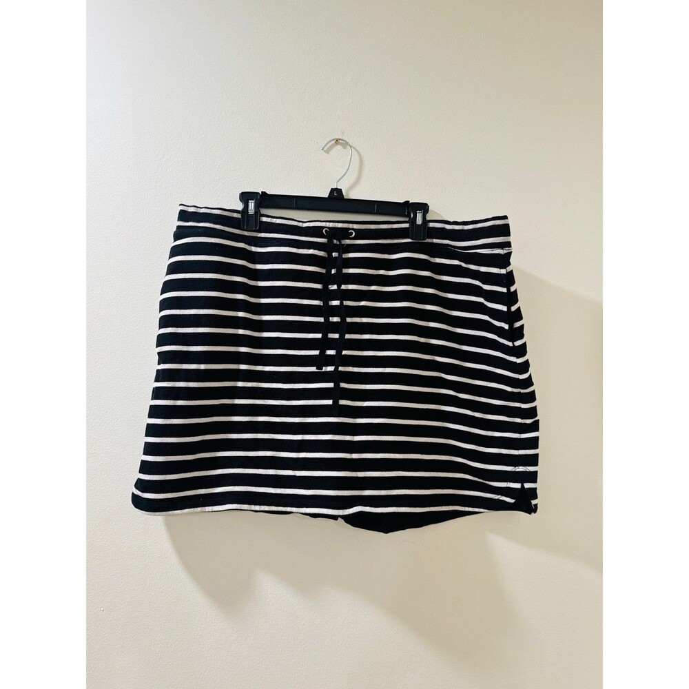 Karen Scott Sport Skort Women’s XXL Black/ White Stripes Drawstring Stretch